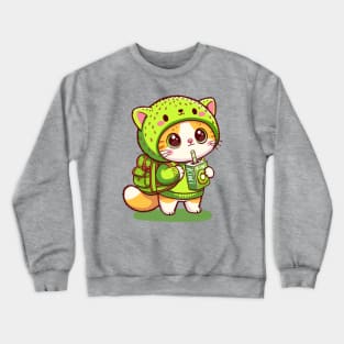 Kiwi Juice Cat Crewneck Sweatshirt